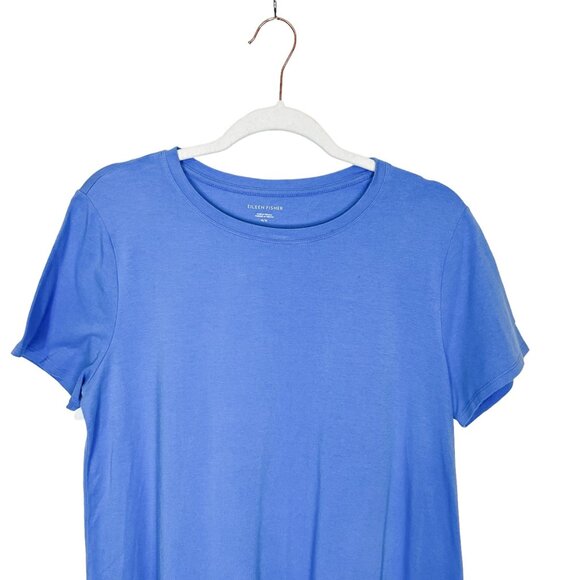 Eileen Fisher Tshirt Dress M Sky Blue Organic Cotton Jersey Mini Size Medium - Picture 6 of 9